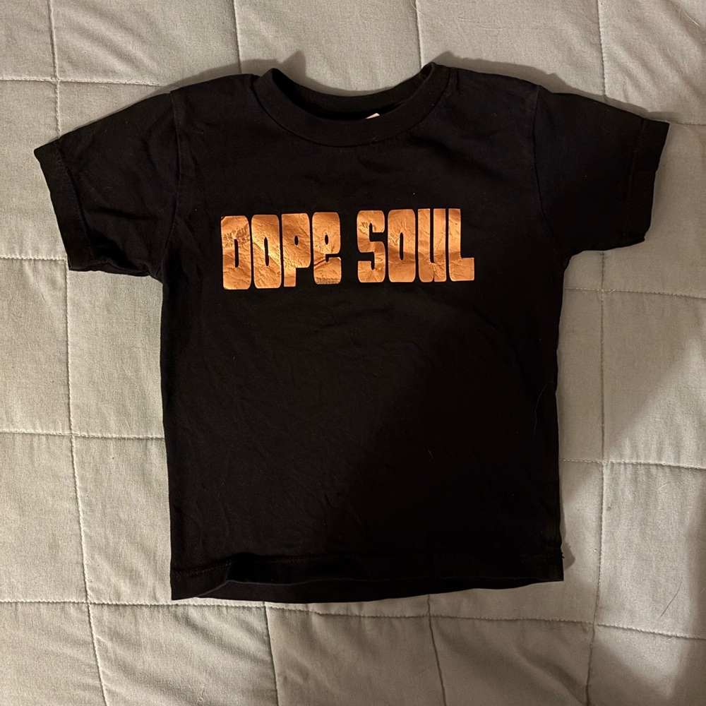 Bella Canvas Black and Gold “Dope Soul” T-Shirt sz 2T